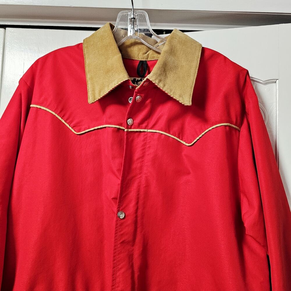 Schaefer Outfitter Riding Rain Coat Duster Mens Western Rancher Cowboy Red M
